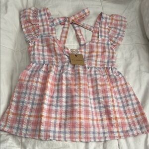 Blu Pepper Pink and Purple Ruffled Blouse